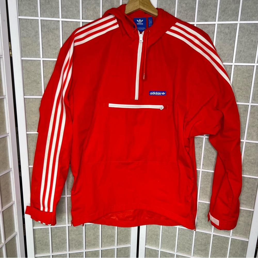 Adidas Originals Tennoji Windbreaker jacket Red size small Pullover anorak Smock